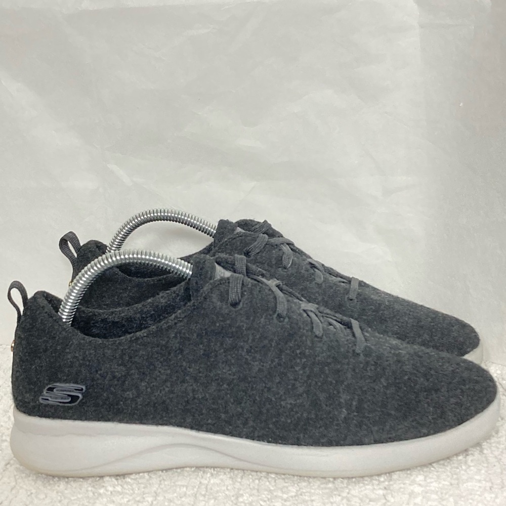 Skechers Womens Wash-A-Wool Flex Grey Casual Lightweight Sneaker Shoes Sz US 10